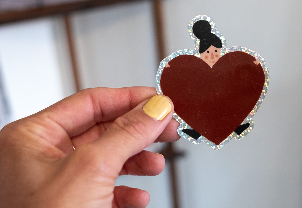 Big Heart Holographic Sticker